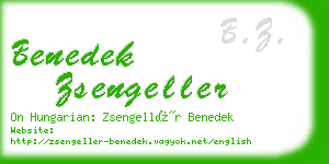 benedek zsengeller business card